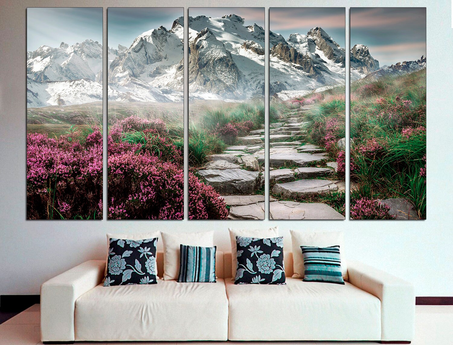 Mountain Print Smoky Mountains Landscape Print, Mountain Set Prints Snowy Mountains Abstract Mountain