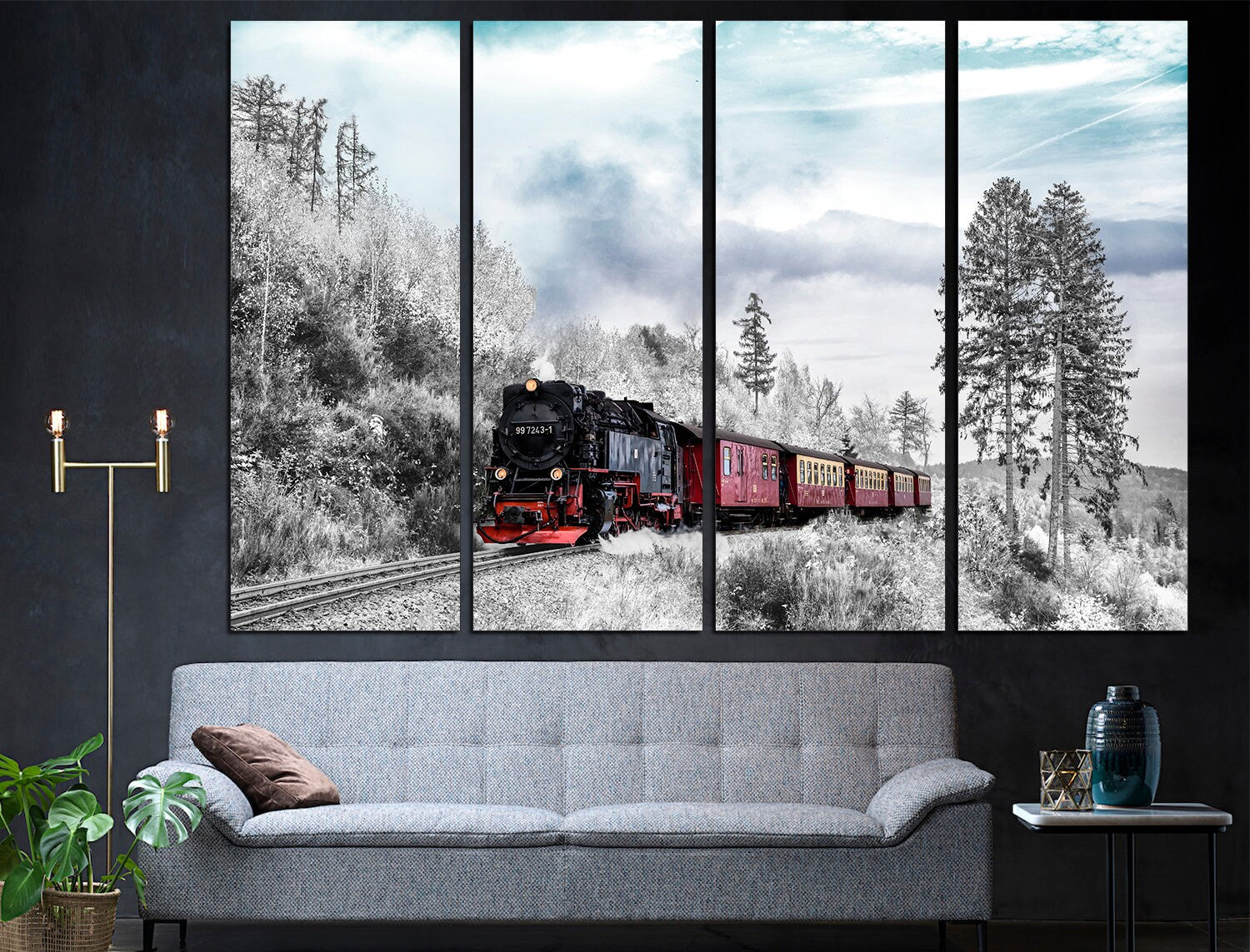 Train Wall Art Large Wall Art Locomotive Train Wall Art, Prints Train Decor Train Canvas Art Steam Train