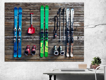 Ski Wall Art Extra Large Wall Art Winter Wall Decor, Skiing Poster Triptych Wall Art Ski Gift