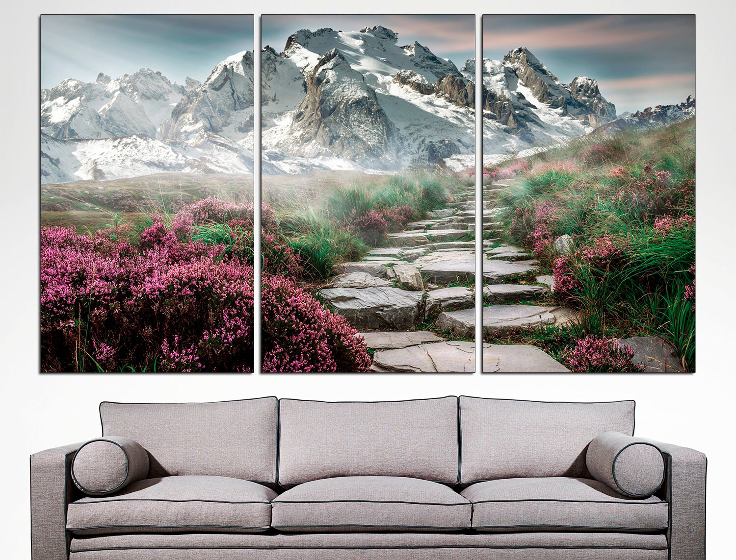Mountain Print Smoky Mountains Landscape Print, Mountain Set Prints Snowy Mountains Abstract Mountain