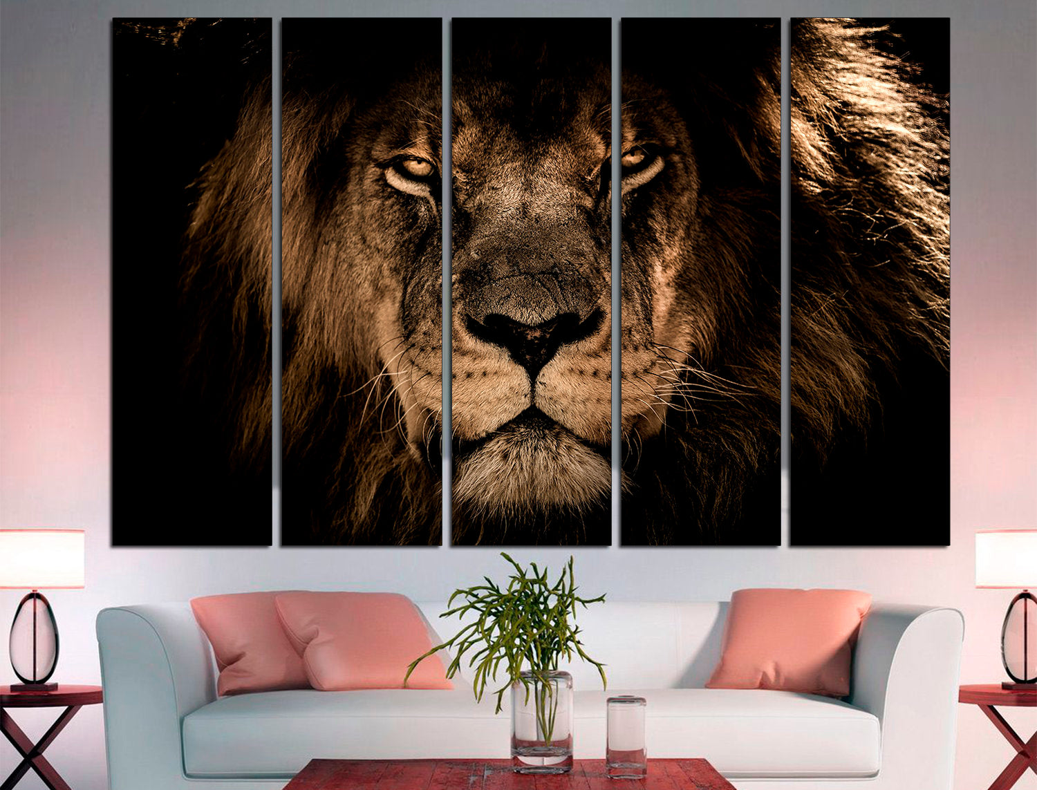 Lion Wall Art African Lion Print Lion Head, Lion Canvas Safari Nursery Art Lion Wall Art Print