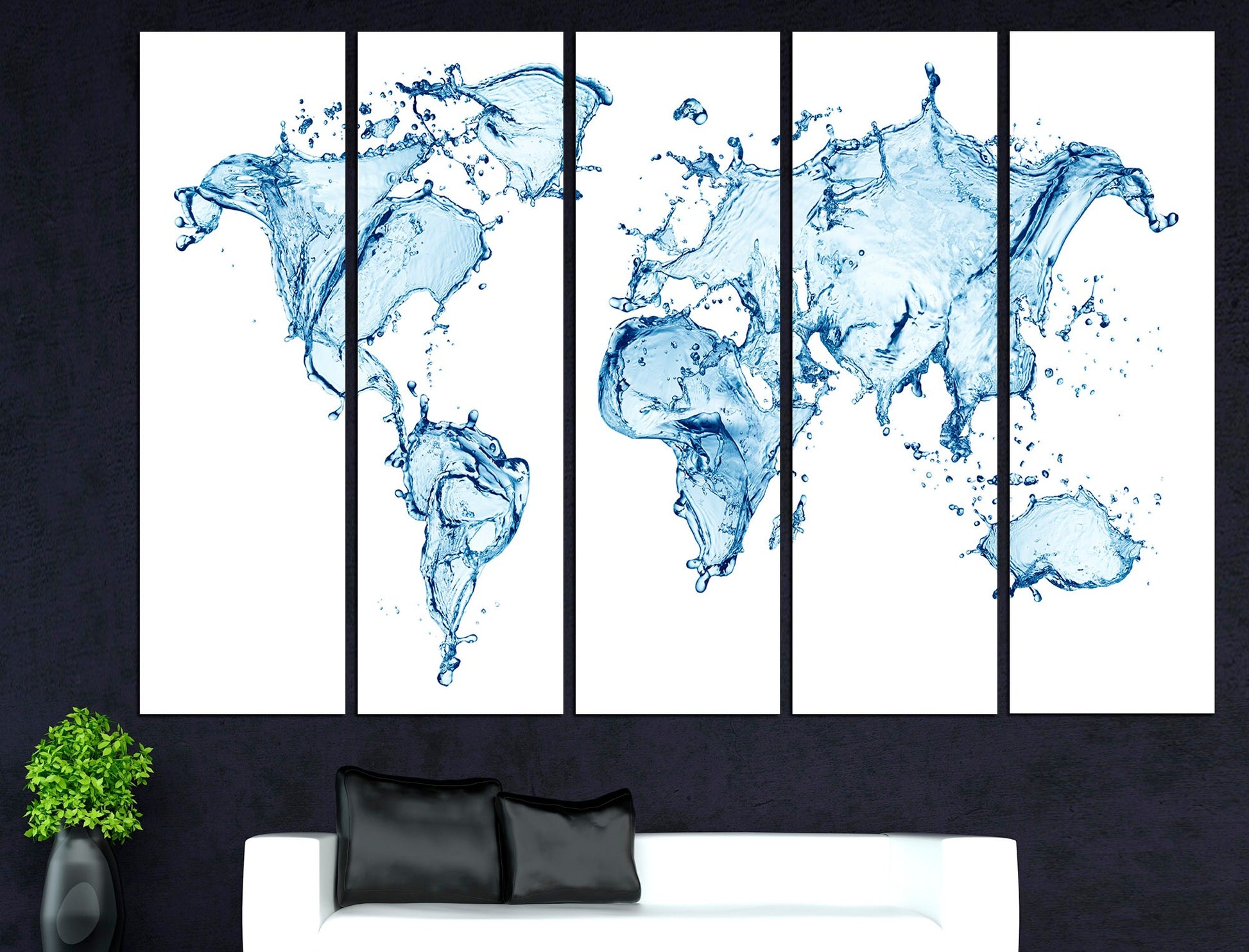 World Map Print Extra Large Wall Art World Map, Wall Decor Map Of The World Panel World Map