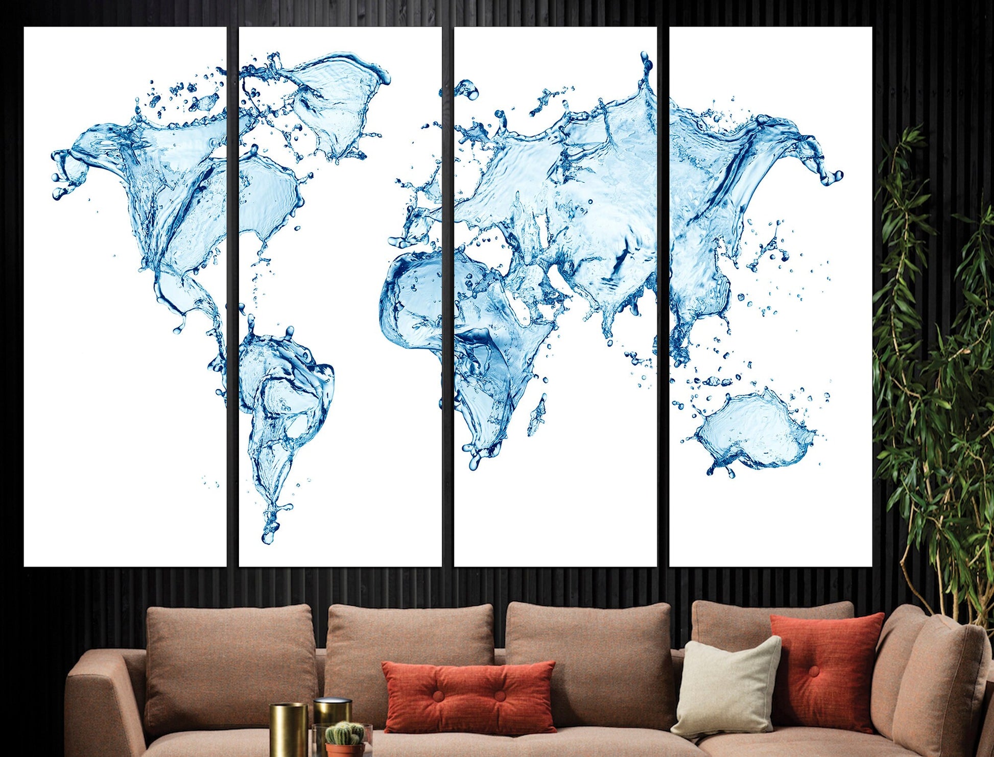 World Map Print Extra Large Wall Art World Map, Wall Decor Map Of The World Panel World Map