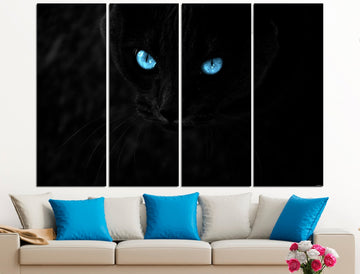 Black Cat Print Extra Large Wall Art Black Cat Wall, Decor Cat Poster Cat Wall Art Decor Housewarming Gift