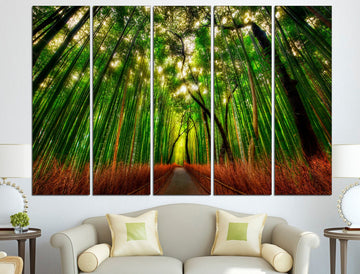 Tropical Tree Print Split Canvas Trees Poster Palm, Tree Wall Art Tree Canvas Print Nature Poster