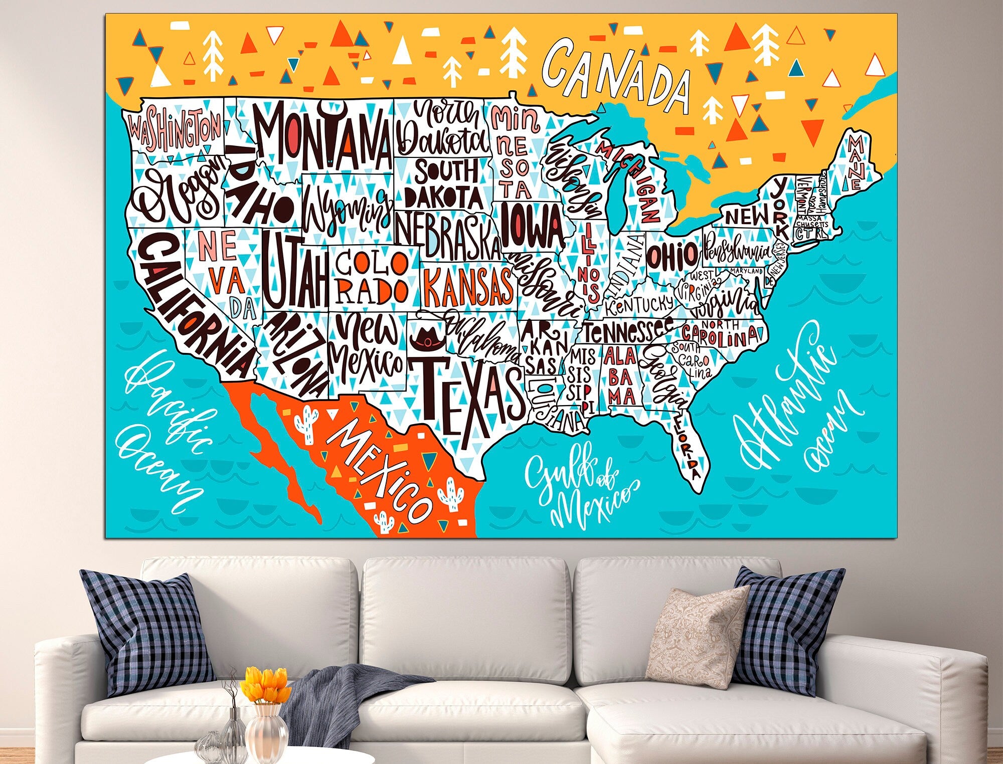 A2 Size Map Of The United States Wall Art Poster and Prints Canvas Painting  America Map Home Office Decoration School Supplies - AliExpress