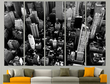 Black And White New York Canvas Black White Decor, Manhattan Canvas New York Skyline New York Print