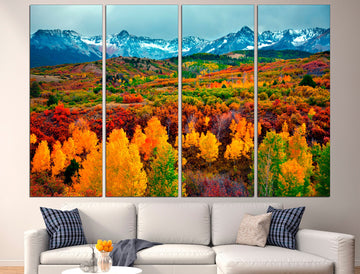 Colorful mountains Wall art canvas Colorful forest, Mountains canvas Colorful canvas art Large canvas art