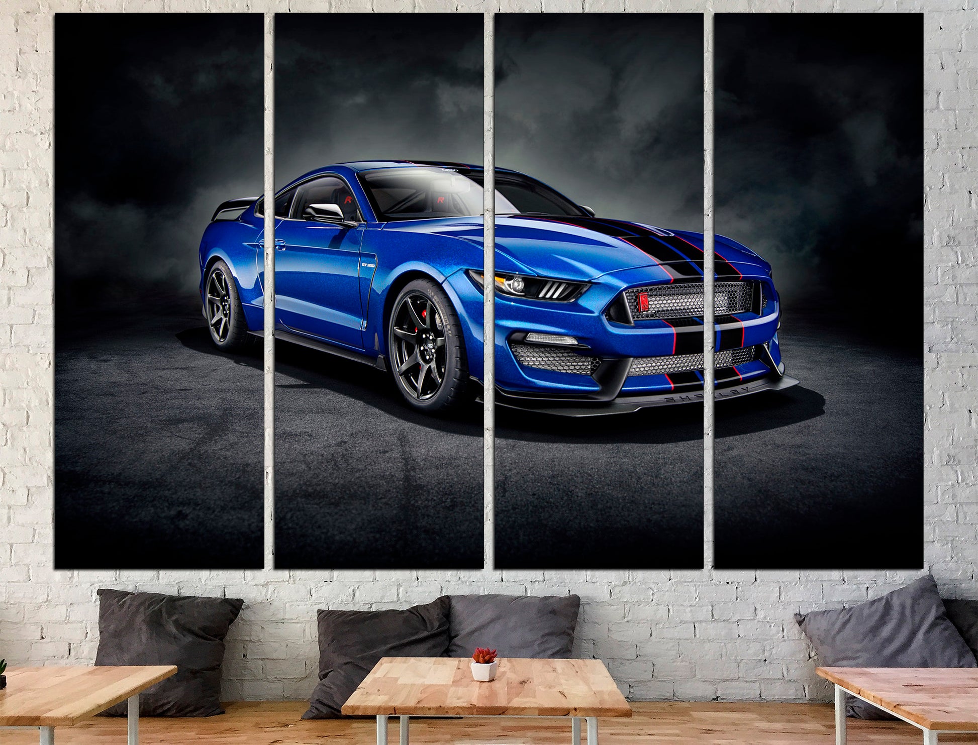 Ford Mustang canvas Shelby GT350 Car canvas print, Ford Mustang poster Ford wall decor ford mustang print