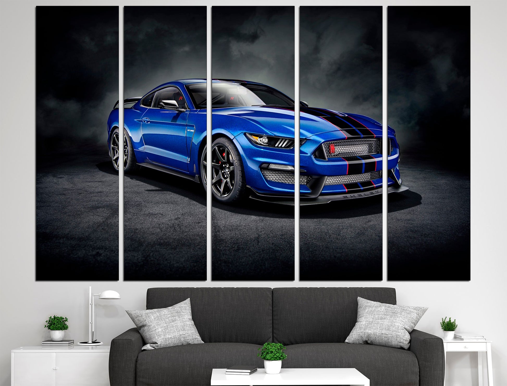 Ford Mustang canvas Shelby GT350 Car canvas print, Ford Mustang poster Ford wall decor ford mustang print
