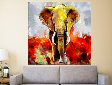Colorful elephant African animal print Elephant print, Colorful animal art Elephant wall decor Elephant poster