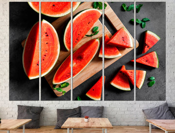 Watermelon print Original art Watermelon decor, Kitchen wall art Summer art print Watermelon gifts