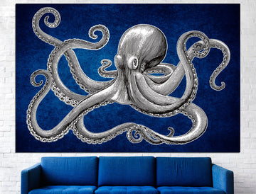 Octopus wall art Kraken art Nautical wall decor, Octopus art print Octopus home decor Octopus lover gift