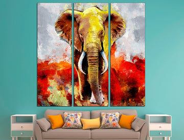 Colorful elephant African animal print Elephant print, Colorful animal art Elephant wall decor Elephant poster