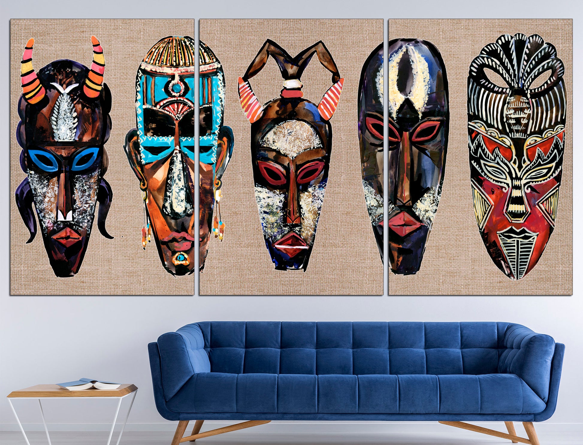 African mask canvas Tribal mask print African wall art, African mask art African american art African poster