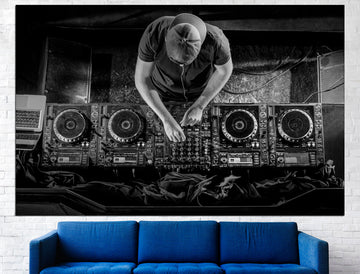 DJ wall art Modern wall decor DJ poster, Music wall art Canvas wall art DJ room decor