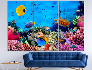 Ocean fish canvas Ocean nursery Ocean wall art, Blue abstract fish Ocean wall decor Fish wall decor