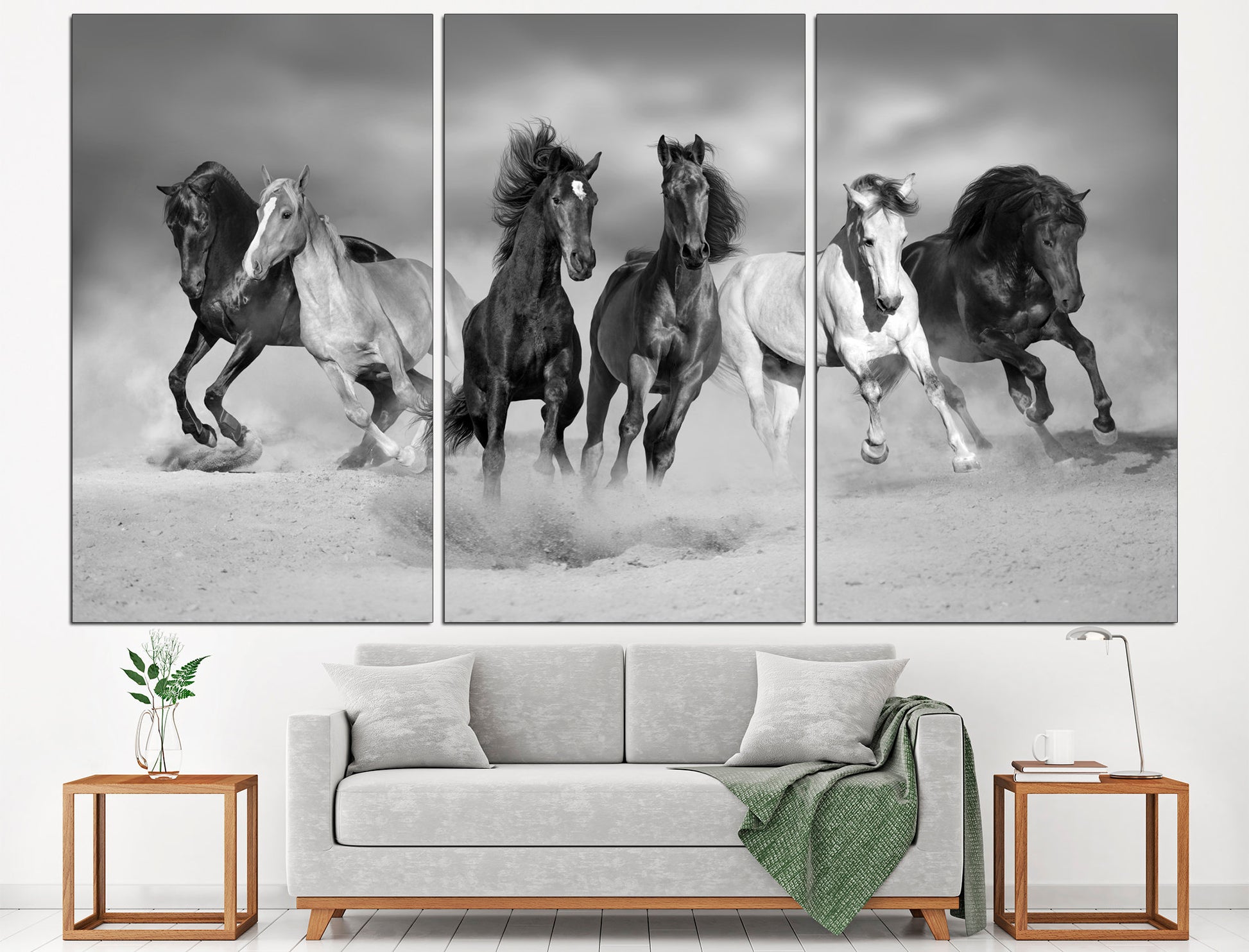 Wild horses Black white wall art Horse decor, Black white print Horse wall art Black white print
