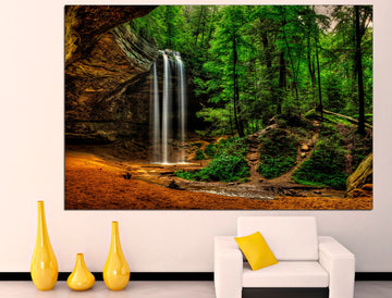 Waterfall canvas Nature wall decor Waterfall art, Canvas wall art Landscape canvas art Multi panel wall art