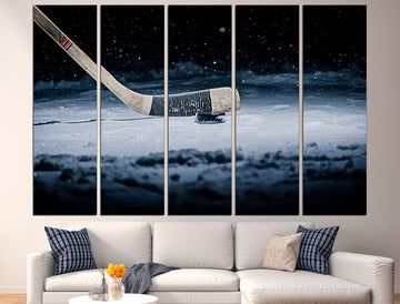 Hockey canvas Large canvas print Hockey wall art, Big canvas wall art Hockey decor Multi panel canvas