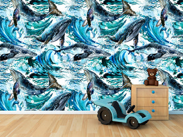 Whale wallpaper Whale wall art Kids room wallpaper, Kids wallpaper Adhesive wallpaper Peel stick wallpaper, Animal wallpapers