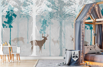 Tree wallpaper Kids room wallpaper Forest wall mural, Forest wall art Adhesive wallpaper Kids room decor, Nature wallpapers