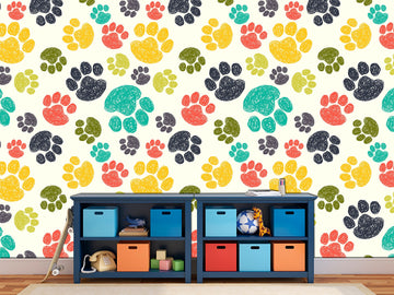 Wallpaper for walls Animal paws decor, Kids room wallpapers