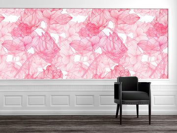 Pink flower wall Floral wallpaper Pink wall art Nursery wallpaper, Girly wall art Adhesive wallpaper Girl wallpaper, Nature wallpapers
