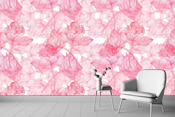 Pink flower wall Floral wallpaper Pink wall art Nursery wallpaper, Girly wall art Adhesive wallpaper Girl wallpaper, Nature wallpapers