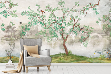 Japanese wallpaper Chinoiserie decor Botanical wallpaper Chinoiserie print, Vintage wallpaper Chinoiserie wall art Living room decor, Modern wallpapers