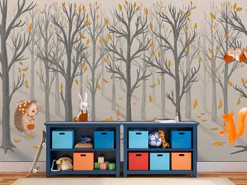 Wallpaper for walls Cute animals kids wallpaper Baby room print Baby forest animals, Kids room wallpaper Forest room decor Peel stick wallpaper, Animal wallpapers