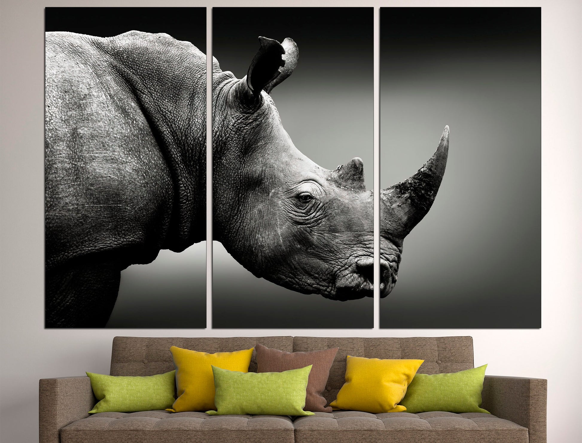 Rhinoceros canvas Animal wall art Large canvas art, African wall art Rhino canvas Animal wall decor Rhino gifts