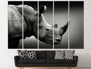 Rhinoceros canvas Animal wall art Large canvas art, African wall art Rhino canvas Animal wall decor Rhino gifts