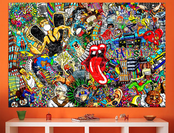 Graffiti canvas Trendy wall art Modern graffiti art, Multi panel canvas Graffiti art canvas Colorful wall art