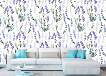 Lavender wallpaper Floral art print Botanical wallpaper, Lavender wall decor Flower wallpaper Livingroom wallpaper, Nature wallpapers