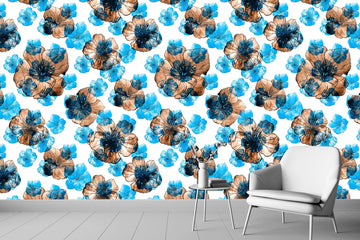 Wallpaper for walls Blue watercolor Flower wallpaper, Flower wallpapers