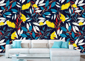 Wallpaper for walls Colourful floral art Peel stick wallpaper, Abstract wallpapers