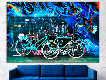 Bicycle print Graffiti wall art Street art poster, Graffiti print Boys room wall art Graffiti art print