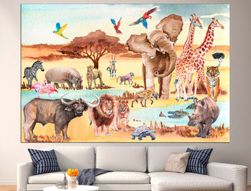 Safari wall art Safari prints Jungle wall art, Safari nursery print Kids wall art Safari wall decor