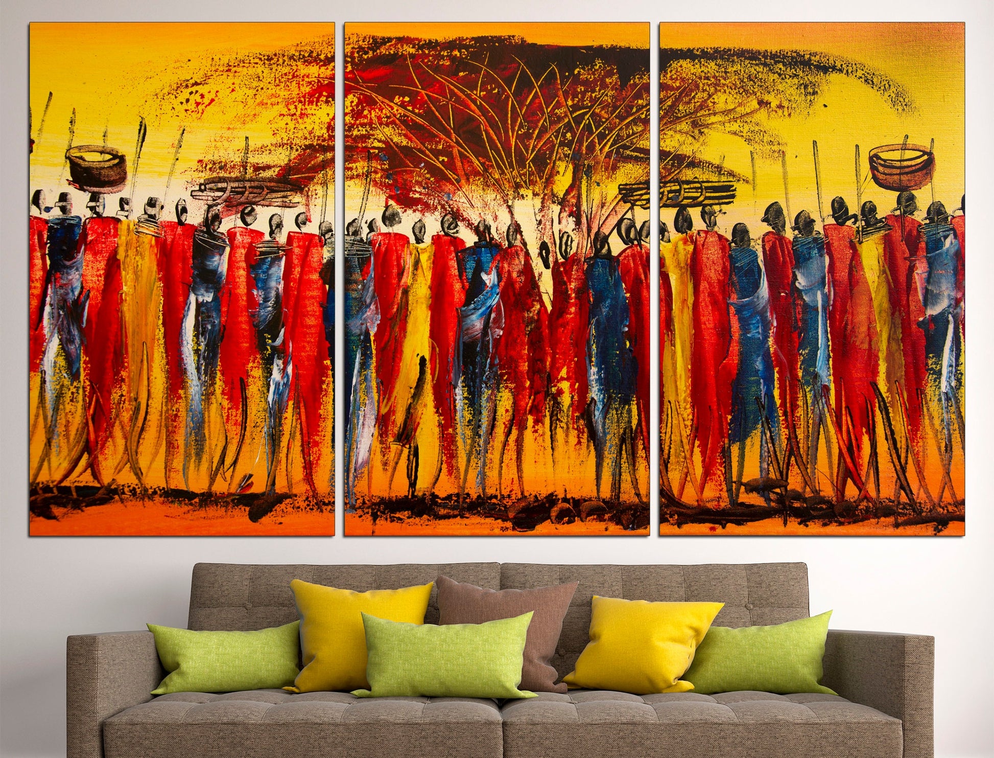 Abstract african art African wall decor Colorful wall art, African home decor African american art Modern wall art