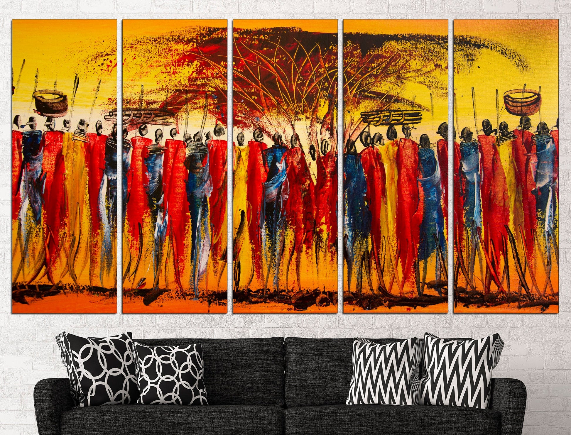 Abstract african art African wall decor Colorful wall art, African home decor African american art Modern wall art