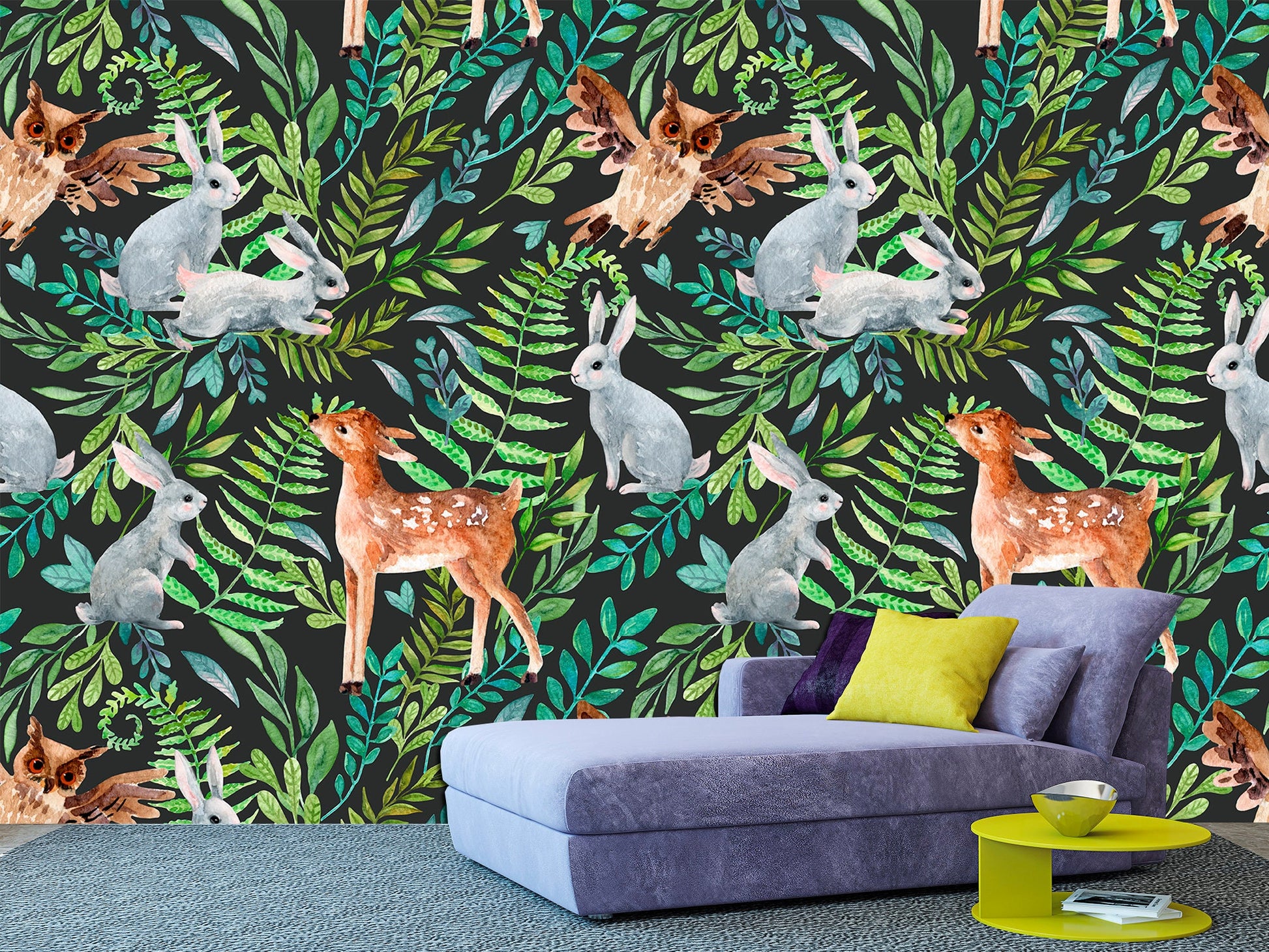 Baby animal prints Removable wallpaper Animal wall decor, Animal wall art Forest wallpaper Wild animal print