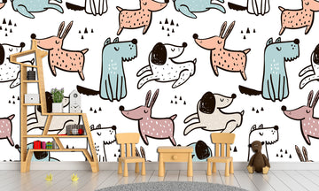 Dog wallpaper Funny wall art Peel stick wallpaper, Dog nursery decor Puppy wallpaper Dog gift for owners, Animal wallpapers
