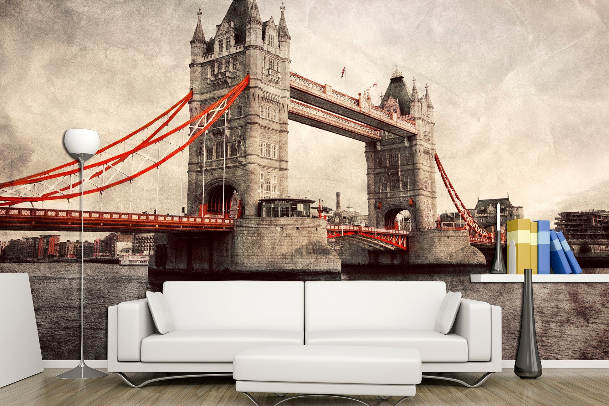 London wallpaper Architecture print Peel stick wallpaper, London wall art Vintage wallpaper Gift for her
