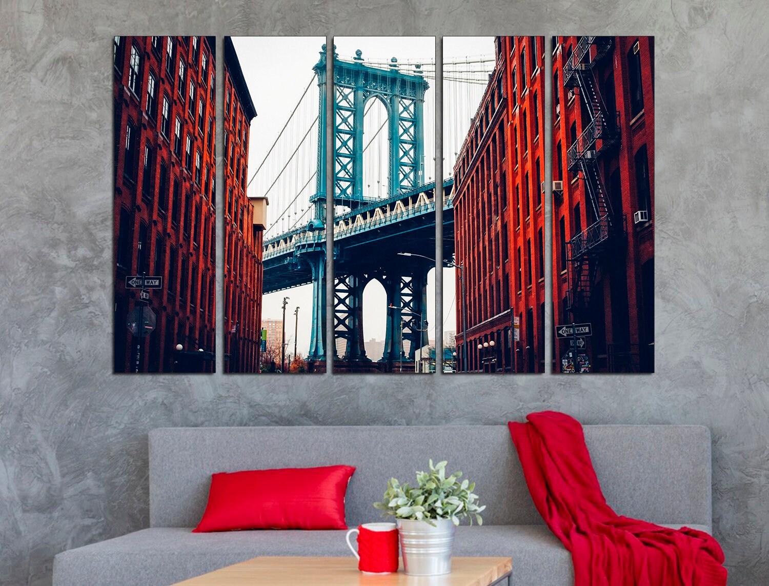 George Washington Bridge Brooklyn Wall Art Manhattan Bridge, Vintage Bridge Photo Manhattan Canvas Brooklyn Poster