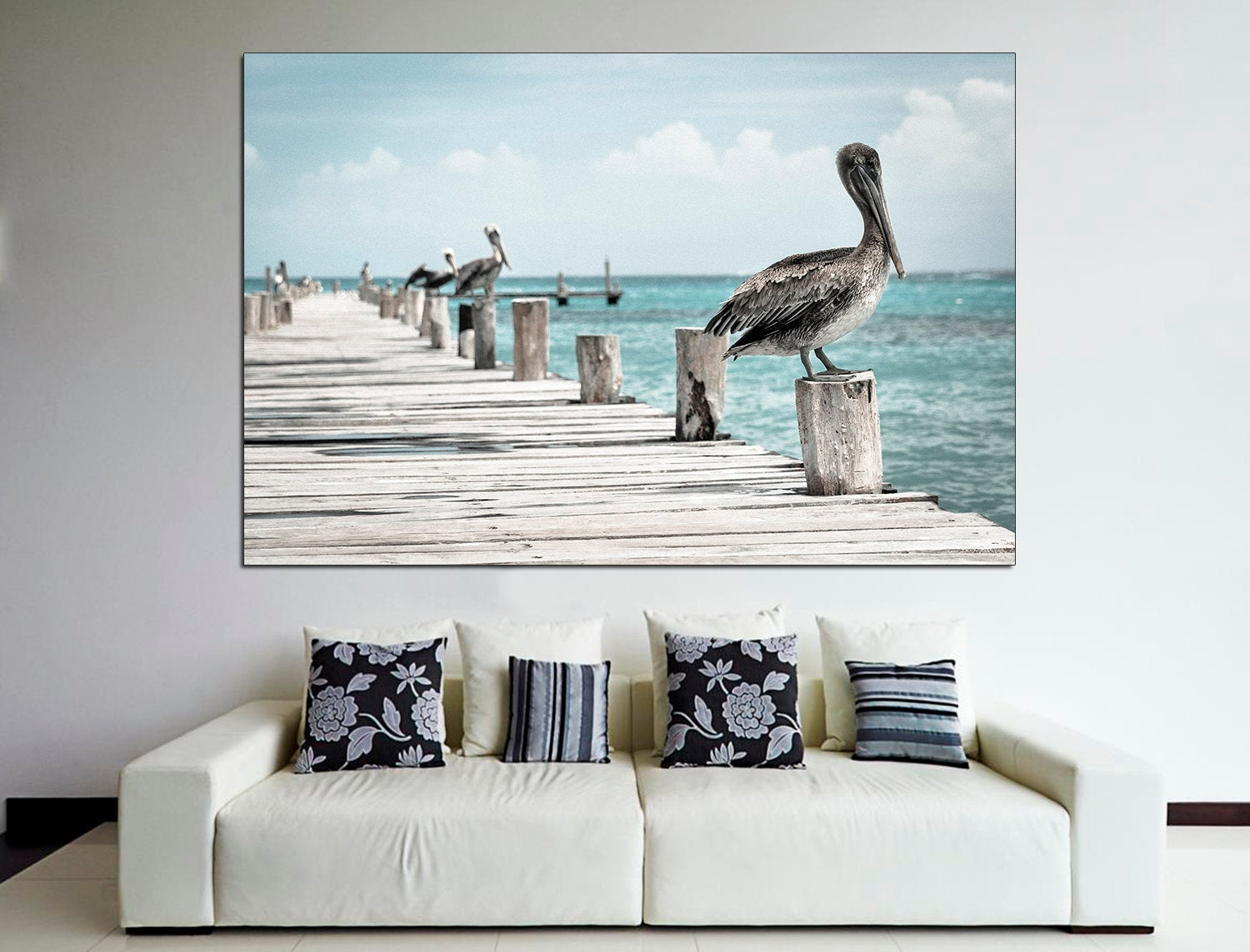 Pelicans Bird Prints Pelican Wall Art, Bird Poster Pelican Print Canvas Print