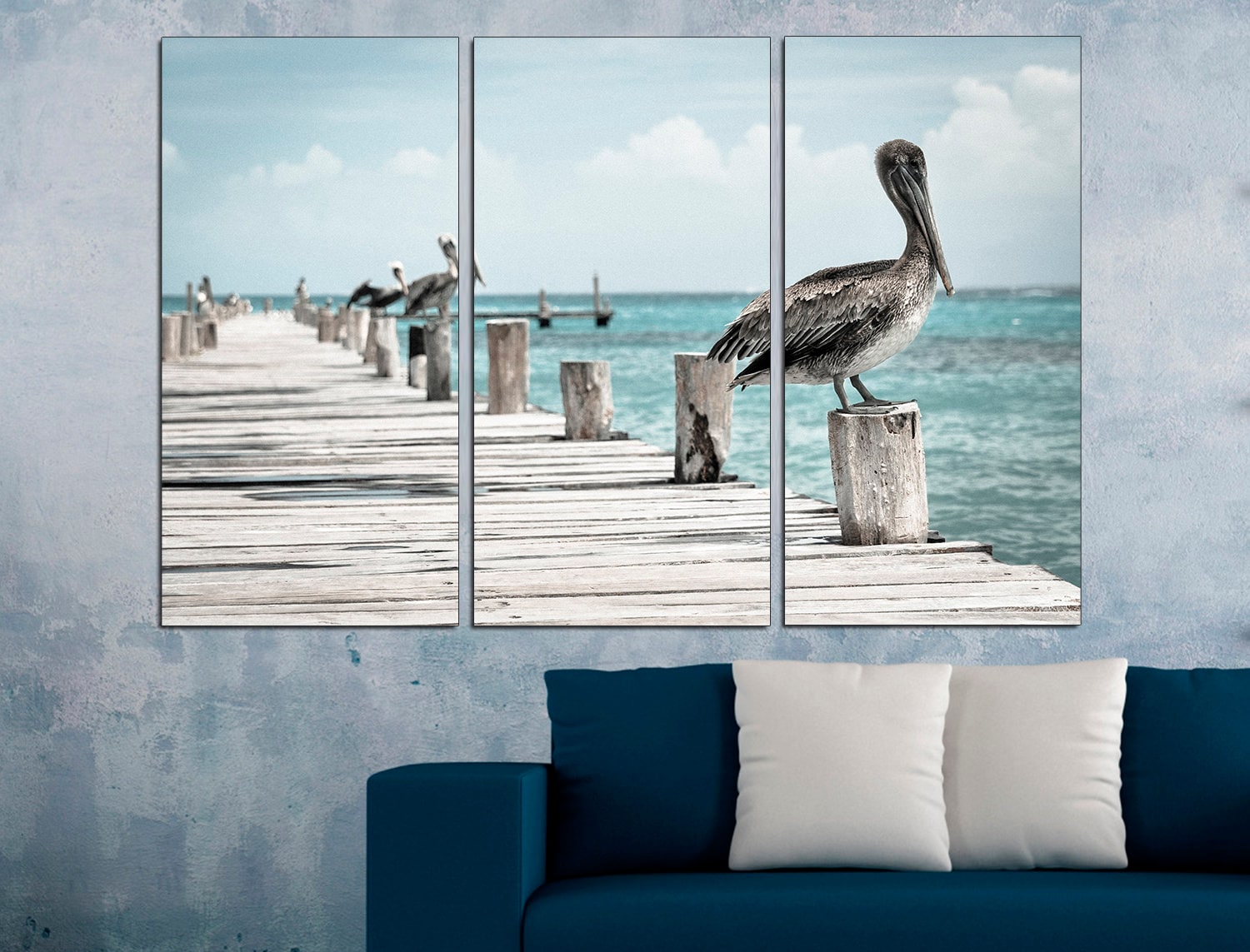 Pelicans Bird Prints Pelican Wall Art, Bird Poster Pelican Print Canvas Print