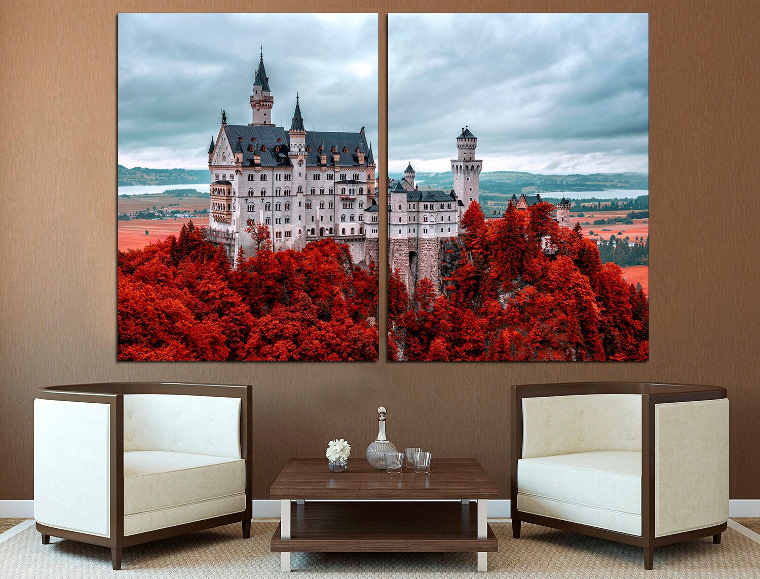 Castle Wall Decor Neuschwanstein Canvas Print Castle Wall Art Germany