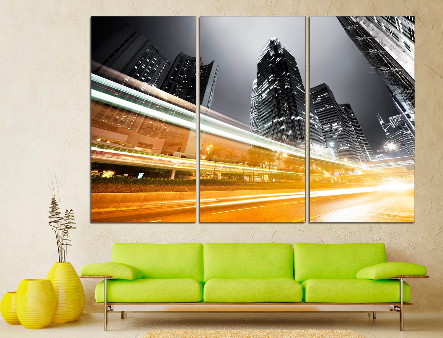 City Skyline Print Night Photography New York, City Print Extra Large Wall Art City Skyline Poster