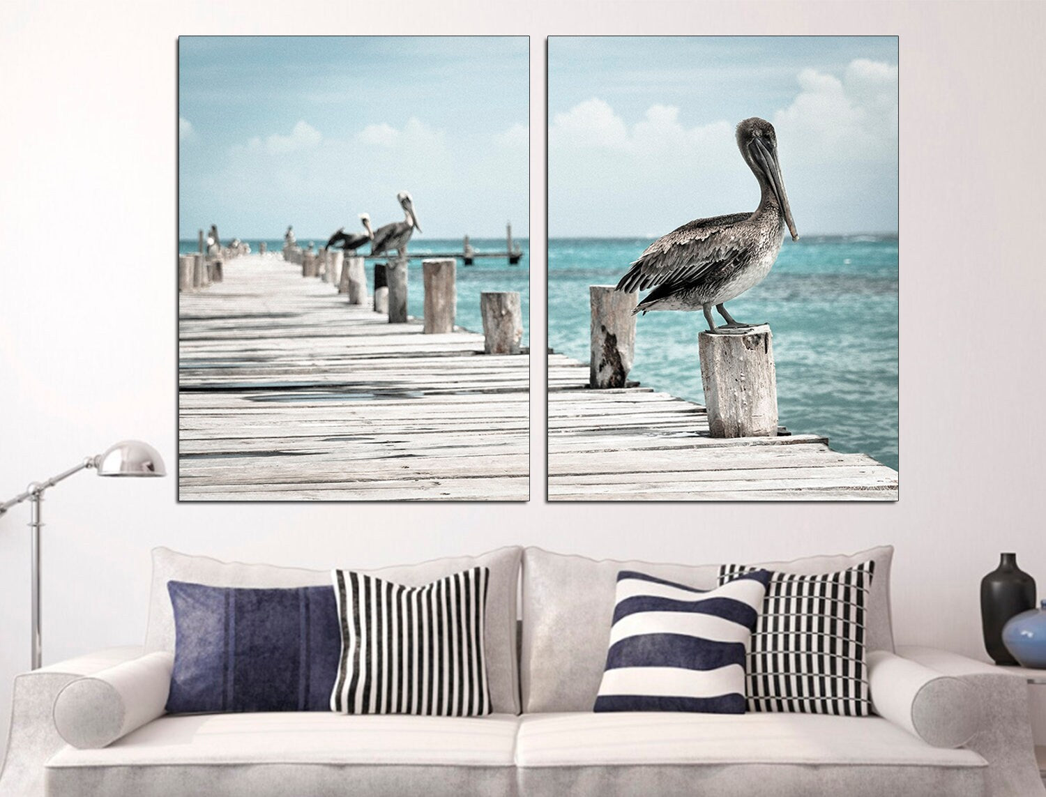 Pelicans Bird Prints Pelican Wall Art, Bird Poster Pelican Print Canvas Print